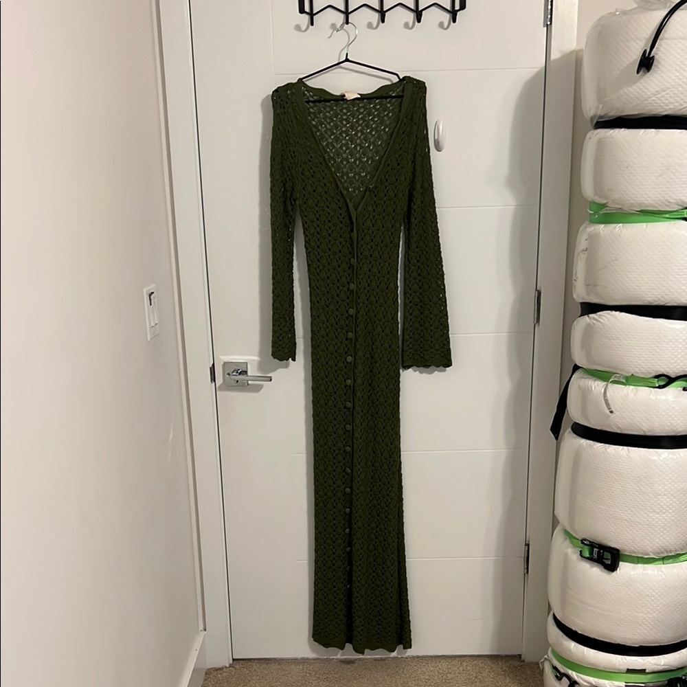 VRG GRL Green Knit Maxi Dress